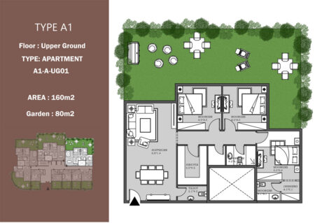 شقة ارضي بحديقة