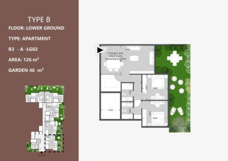 شقة ارضي بحديقة