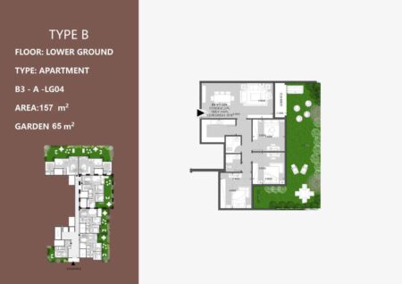 شقة ارضي بحديقة